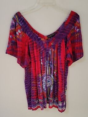 Greater Good Boho Tie-Dye Flowy Festival Tunic, Size X-Large